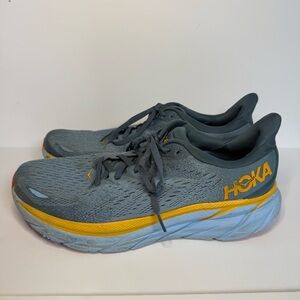 Hoka Men’s Clifton 8 Running Shoes Mens US Size 10.5 D Blue Gray Comfort Support